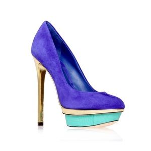 Brian Atwood Blue Suede Heels